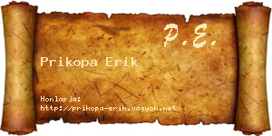 Prikopa Erik névjegykártya