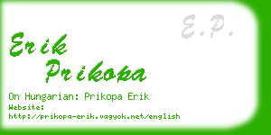 erik prikopa business card